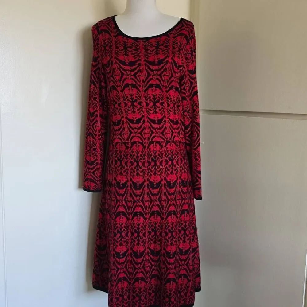 Derek Heart Plus red and blackโsweater dress, EUC, Sz.โ1X